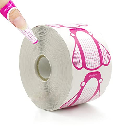 500 Piezas Rosa Bandeja de Papel de Manicura, Pegatinas Formas Para Manicura, Plantillas de extensión de uñas, Adecuado para Mujeres, Niñas, Manicuristas