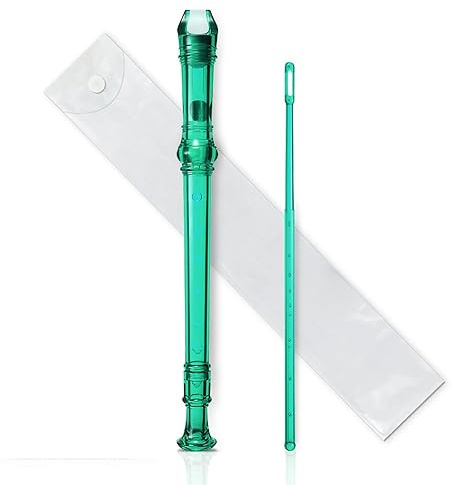 skola blockflöjt Flerfärgad 8 Hål Lång Flöjtinstrument För Musikalisk Sopran Plastblockflöjt Populär (Color : Green)