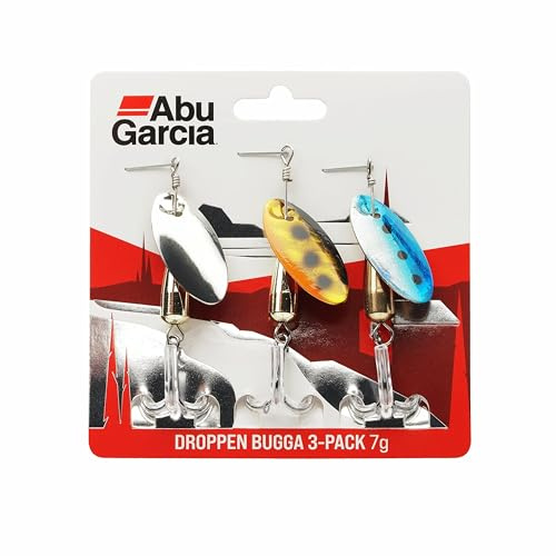 Abu Garcia Droppen Bugga 3-Paket, Mångsidiga Sötvattensspinnbeten För Abborre, Gädda, Chub Och Öring, Låg Tyngdpunkt För Exakt Kast, För Sötvattensfiske, Varierad 5 Cm