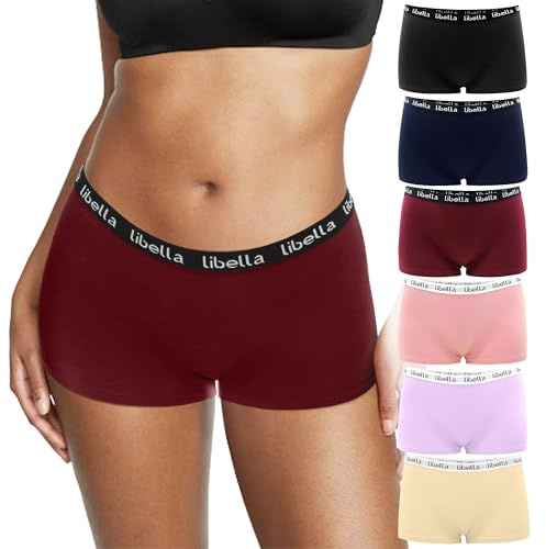 Boxer Femme Coton Sans Couture - Culotte Respirante, Caleçons, Sous-vêtements, Hotpants, Pantys, Shorty Shorts - 6er Pack UN9 S