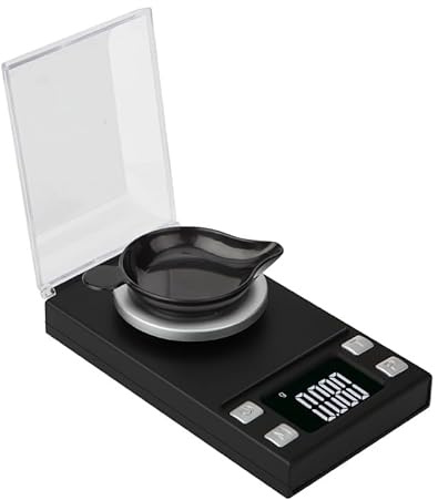 INF Elektronisk digitalvåg 100g/0,001g med tarafunktion, idealisk för smycken och ädelstenar, hög noggrannhet upp till 0,001g, med tarafunktion, svart