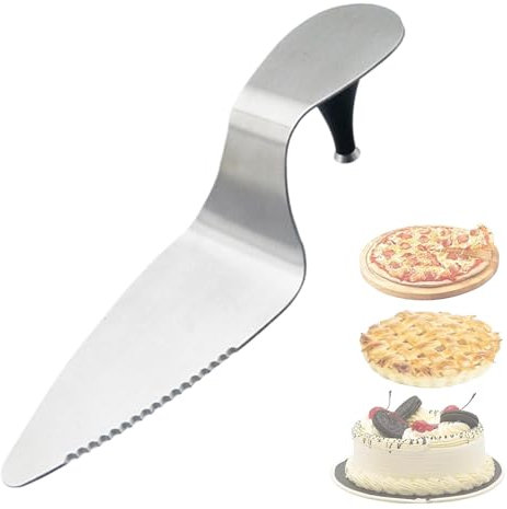 Spatola per formaggio, spatola, posate da cucina, spatola per pizza con manico ergonomico per torte, paletta triangolare in acciaio inox, torta, pizza, dessert