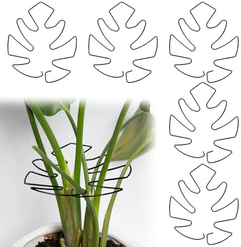 Fnaobai Set di 5 supporti per steli di tartaruga, in bambù, per piante rampicanti, per interni, foglie di Monstera, accessori di supporto per piante per giardini all'aperto, mantiene le piante