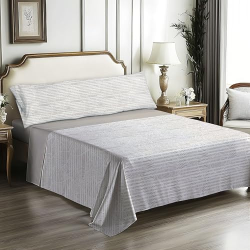 IN NICE Juego de Sabanas 3 Piezas 150x200 - Poliéster Microfibra - Sábana Bajera, Sábana Plana y 1 Funda de Almohada(Cama 150, VEIGA Beige)