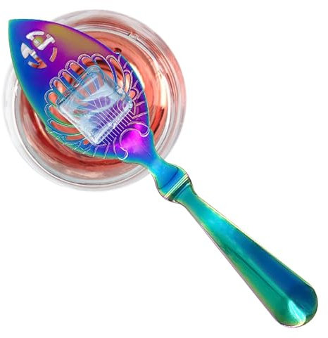 Elegante cuchara de absenta – Cuchara ranurada de ajenjo, accesorio clásico de utensilios de | Fuente de absenta de diseño hueco, herramienta de servir de acero duradero para cócteles, catering y