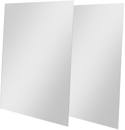 Zerodeko 2pezzi Specchi Decorativi Parete in Acrilico Autoadesivi Piastrelle Per Bagni e Camere Letto Fogli Adesivo Per Interni