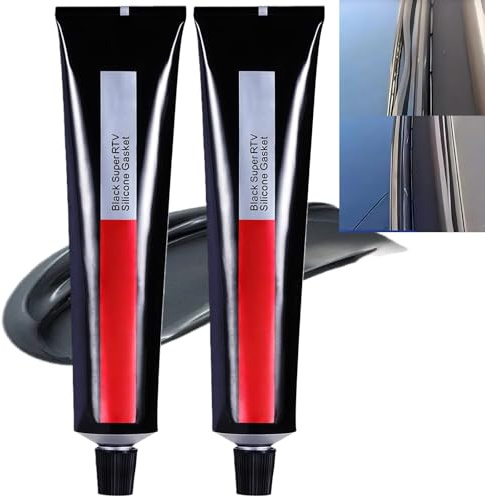 2PCS Black Silicone Sealant,High Temperature & Waterproof Super Glue,Tubeless Tyre Se/alant for Windows, Cars, Bathrooms,Windscreen Sealant,Strong Glue,Flexible & Durable for Long-Lasting Repairs