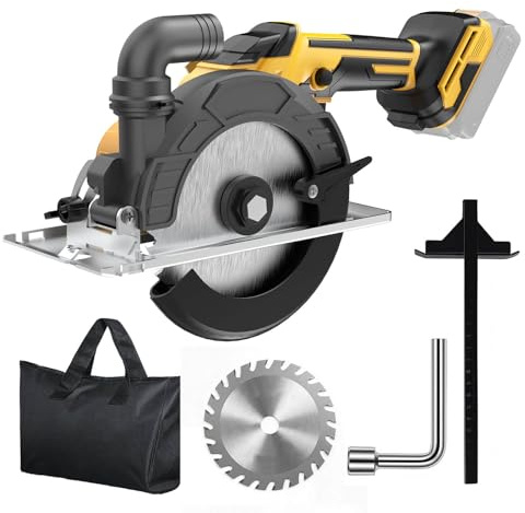 Cordless Circular Saw, Compatible with DeWalt 20V Max Battery (NO Battery) 7000RPM Brushless Motor 6-Inch Alloy Blade, 2.2(90°), 1.5(45°) Max Cutting Depth Lightweight 4.3Lbs for Wood PVC Cutting