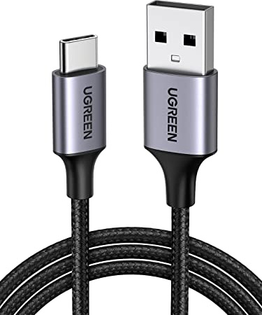 UGREEN Câble USB C Charge Rapide 3A QC3.0 480Mbps Cable Chargeur USB Type C Nylon Tressé Compatible avec iPhone 17 16 15 Pro Max Plus Galaxy S25 S24 A16 A56 Xiaomi Note 15 14 Pixel 10 9 iPad (2M)