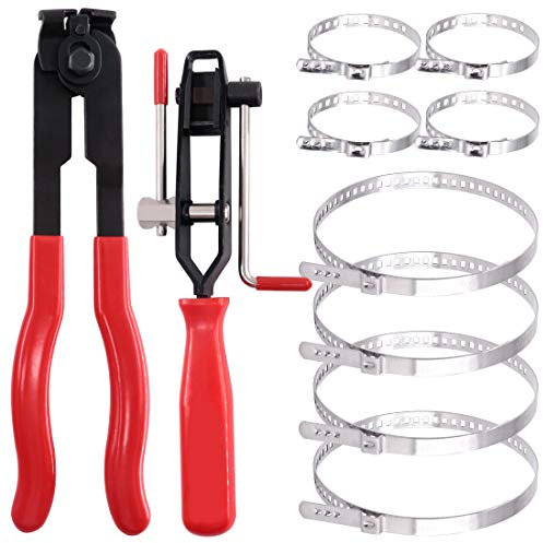 Swpeet 10pc CV Joint Boot Clamp Pliers Kit - Ear Boot Tie Pliers, Car Band Tool, Automotive Hose Axle Plier CV Clamp Tool for Most Cars