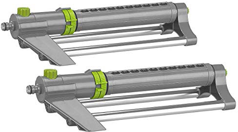 Royal Gardineer Sprinklersysteme: 2er-Set oszillierende Viereckregner mit Schmutzsieb, bis 300 m², 4 bar (Bewässerungs-System Garten, Rasen-Viereckregner, Bewässerung)