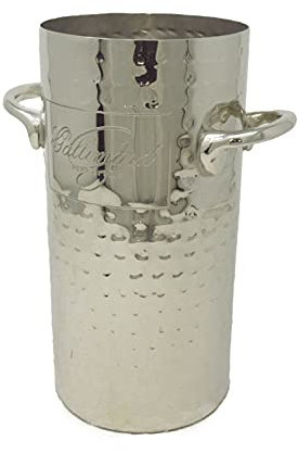 Gallimard Luxury Engraved with “Gallimard Per et Fils” Nickel & Hammered Wine Bottle Cooler with Handles