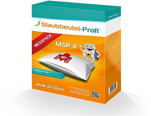 20 Staubsaugerbeutel MSP4 geeignet für Miele Complete C3 Electro EcoLine - SGFP3 von Staubbeutel-Profi®