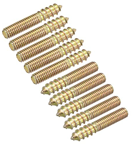 sourcing map 24 stycken skruvar med dubbla huvudskruvar, stockskruvar, träled, M6 x 35 mm