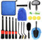 GUANJUNE 18Pcs Car Wash Cleaning Kit with Wash Mitt Sponge Towels, Tire Brush Tool Set, Interior Exterior Car Care Detailing Set for Car Motorcycle Bike Cleaning Wheels, Engine, Emblems, Air Vents