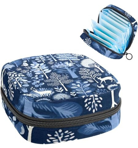 Sacchetto di immagazzinaggio del tovagliolo sanitario,Borsa mestruale,Notte animale della pianta della foresta,Sacchetti sanitari per prodotti femminili