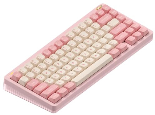 nuphy Halo75 V2 Kyeboard de jeu mécanique, clavier Bluetooth 75 % sans fil remplaçable à chaud, clavier rétroéclairé RVB 83 Kyes, compatible Bluetooth/2,4 GHz/USB-C, interrupteur rose menthe