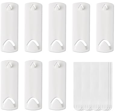 Colgadores de Cuadros Para Dientes de Sierra y Marco de Alambre, 8 Colgadores de Cuadros , 12 Tiras Adhesivas Grandes Amovibles, Ganchos Para Colgar Cuadros sin Daños, Resistentes, sin Clavos