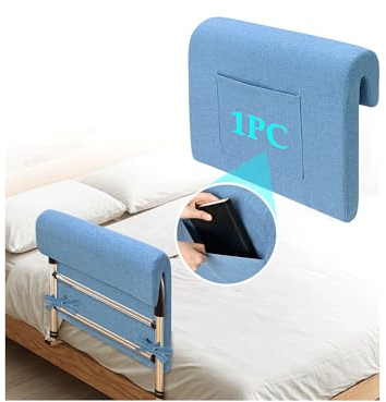 POWYS Hospital Bed Rail Covers Padded Foam Bed Rail Bumper Padding Elderly Adults Bedside Fall Protector Pads Seniors Safety Guard Bed Railing Cushion Pad Cover Only(Thicken 1pc)