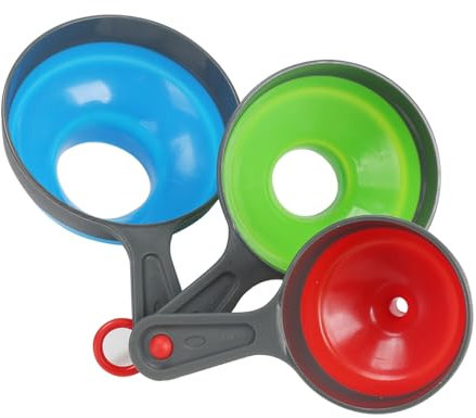 VirtuGro Set di 3 Imbuto Cucina Imbuto Pieghevole Imbuto per Marmellata Imbuto Fungo Silicone Imbuti Pieghevoli Imbuto Grande Per Trasferimento di Liquidi e Polveri Piccolo Medio e Grande