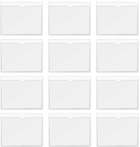 GisWell 12 Stücke A6 Etikettenhalter Selbstklebend, Selbstklebende Windschutzscheibe Klebetaschen Parkkartenhalter für Auto,Transparent, Etikettenhalter, Visitenkartenhüllen Selbstklebend