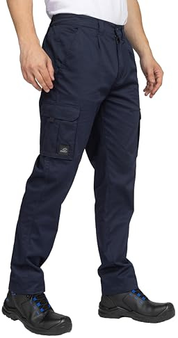 BWOLF Prime Pantalon de travail pour homme avec de nombreuses poches et ceinture extra renforcée Pantalon cargo avec élasthanne, bleu, L