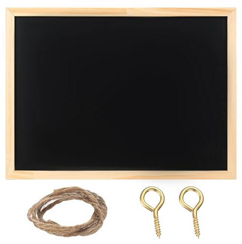 Kreidetafel zum Aufhängen, 40x30 cm Blackboards, Black Boards mit Holzrahmen, Wandtafel Küche Bad Notizen Mitteilungen Schultafel, Schwarz