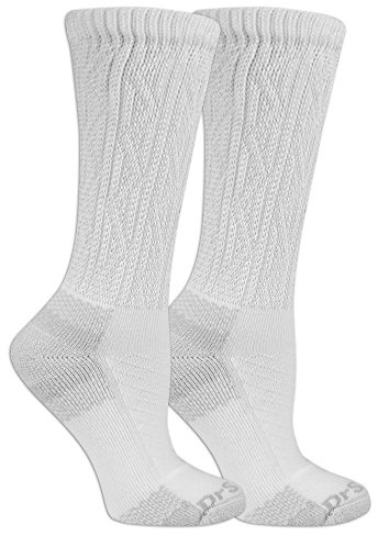 Dr. Scholl's womens Advanced Diabetic & Circulatory (2pk) Casual Sock, White/Gray, One Size US
