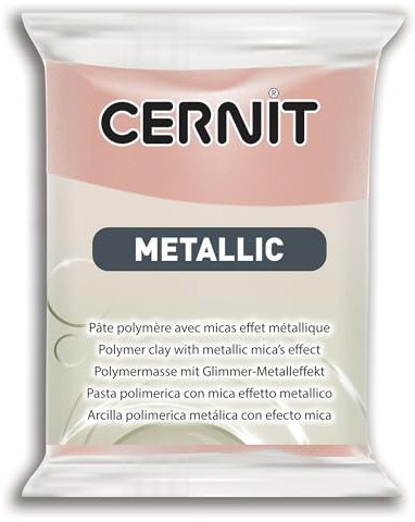 CERNIT - Un Pane di pasta polimerica metallizzata - Pasta modellabile da cuocere - Colore oro rosa - Blocco da 56 g - CE0870056052C