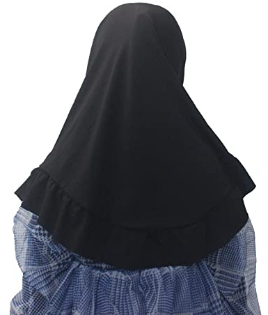 Modest Beauty Hijab Scarf Girls Kids Ruffle Lotus Leaf Hijabs Solid Color Head Scarfs for Baby