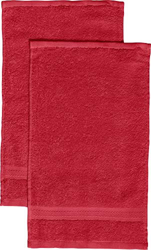 REDBEST Gästetuch 2er-Pack Chicago rot Größe 30x50 cm - saugstark, strapazierfähig, ideal für Reisen, Sport (weitere Farben)