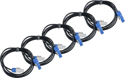 Pronomic Power Twist 1 strömkabel – kabel för strömförsörjning av aktiva högtalare och strålkastare – PowerCon-kompatibla kontakter – kabel (H05VV-F) med 3 x 1,5 mm² – längd: 1 m – svart