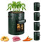 ECCOGREAT 5 X 20L Pflanzsack aus PE Material,160g/m²Tomaten Kübel Pflanzkübel mit Fenster und Starken Griffen für Kartoffeln,Tomaten,Erdbeeren,Blumen,Pflanzen und Gemüse auf dem Balkon oder im Garten