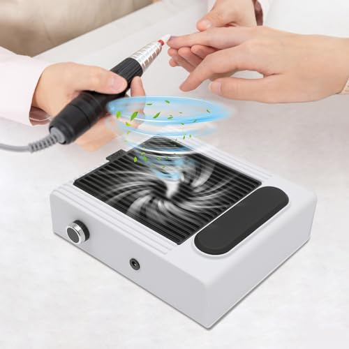 raccoglitore per unghie, 80 W, potenza regolabile, aspiratore per unghie, pulitore per unghie, in PP, per unghie, con filtro per unghie, colore bianco