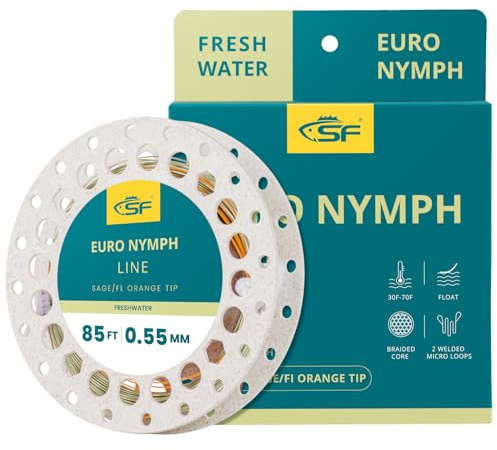 SF 85FT Euro Nymph Level Line 0.55mm Floating Fly Fishing Line with 2 Welded Loops 85FT/25.9M Fly Line