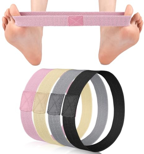 Cashlander Confezione da 4 fasce elastiche per dita dei piedi, per donne e uomini, distanziatori per correggere l'alluce valgo, fasce di resistenza per alleviare l'alluce valgo