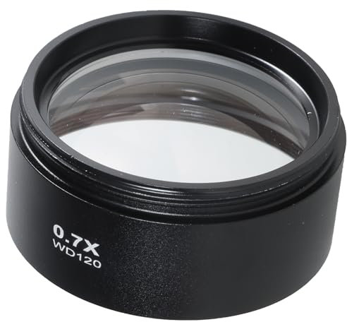 Hkfgdjdl Obiettivo di Barlow, obiettivo 0.5/0.7 per microscopio in lega di alluminio, lente industriale in vetro per microscopio