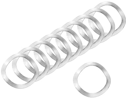 sourcing map Lot de 50 rondelles à ressort ondulées, 16 mm x 21 mm x 0,3 mm (ODxIDxT) – Rondelles incurvées en acier inoxydable 304 pour boulons à vis, rondelles ondulées pour machines (argent)