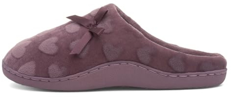 The Slipper Company Womens Berry Heart Bow Mule - Size 5 UK - Purple