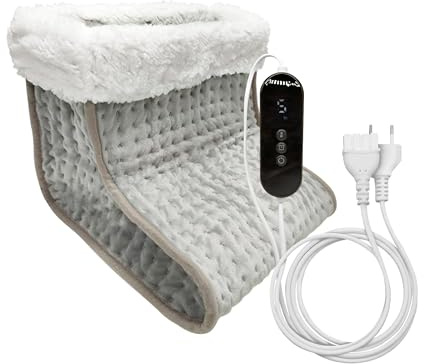 LED ATOMANT Calientapies Electrico 100W, Calentador de Pies 30x30x26cm, 9 Niveles de Temperatura, Proteccion contra Sobrecalentamiento, Tejido Ultrasuave de Poliester, Lavable a Maquina