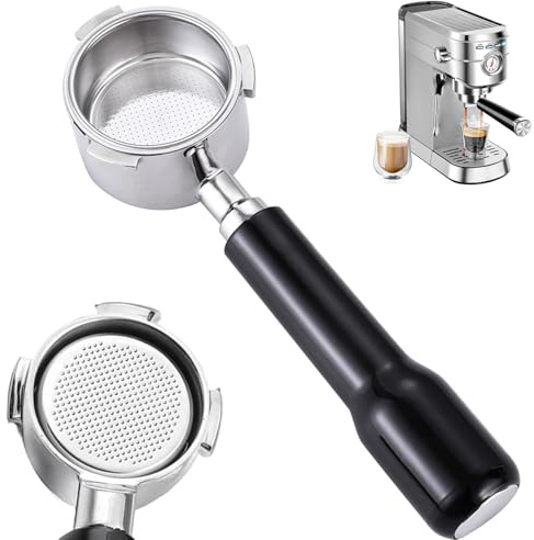 51mm Bottomless Portafilter Compatible for CASABREWS Espresso Machine CM5418, 3700 Series, Mr. Coffee Espresso and Cappuccino Machine with Stainless Steel Double Shot Capacity Cup Filter Basket, 3-Ear