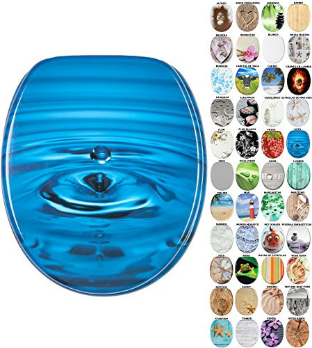 Sanilo Tapa de inodoro, gran selección de atractivos asientos para WC y duradera de madera (Gota)