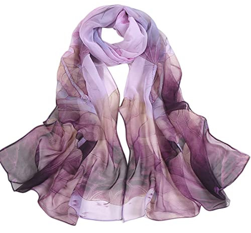 FAIRYGATE Chiffon Retro Schal - Damenleichter Seidenchiffon Halstuch für Mädchen & Frauen - 50er Jahre Kopftuch