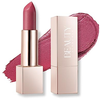 Beauty Searcher Metallic Lippenstift,3D Shine Finish Lippenstift Feuchtigkeitsspendendes No-Stick Cup Lip Makeup, Lang anhaltender wasserfester glänzender Lippenstift(Love Burgundy)