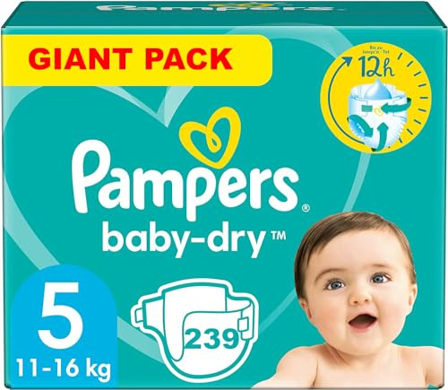 PAMPERS BABY-DRY TAILLE 5 239 COUCHES (11-16 KG)