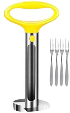 Strumento per tagliare e sfaldare anananas,Strumento per tagliare anananase,Rimozione di ananas in acciaio inossidabile con 4 forchette, lavabile in lavastoviglie - gadget da cucina, taglierina ananas