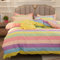 ZBOOM Mädchen Bettwäsche 135x200 Bunt Kinder Bettwäsche Mehrfarbig Regenbogen Streifen Muster Bettbezug Reißverschluss mit Kissenbezug 80x80cm