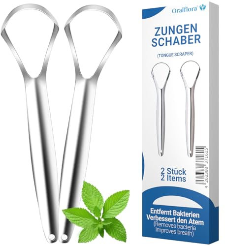 2x Zungenschaber Set aus 100% chirurgischem Edelstahl, Zungenreiniger für Erwachsene und Kinder, Reduzierung von Mundgeruch, verbessert Ihre Mundhygiene – mit Hygienesiegel