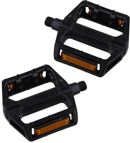 1 Par Pedales para Bicicleta, Fibra de Nailon MTB Antideslizantes, 9/16 Pedale con Reflectores, Juego de Pedales de Bicicleta para MTB/BMX/Carretera