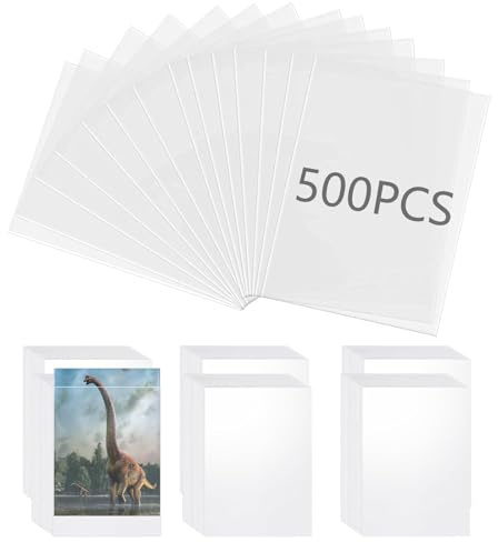 AMSGANK Buste Proteggi Carte, 500 Pezzi Trasparenti Bustine Porta Carte 65x90 mm Alta Trasparenza Bustine Protettive di Card per Collezione Alle Carta da Gioco e Carta Sportive